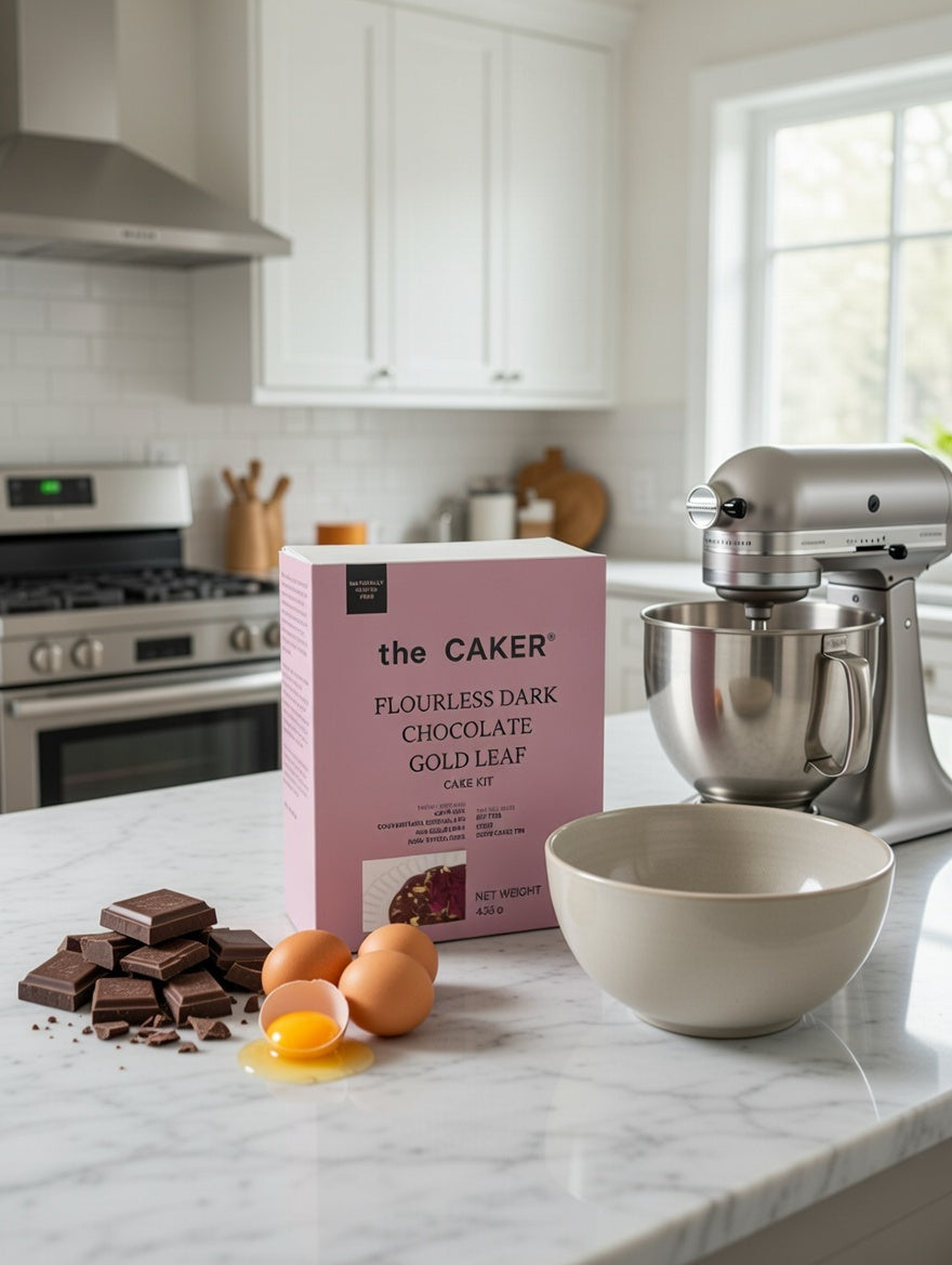 Flourless Dark Chocolate Gold Leaf Cake Kit