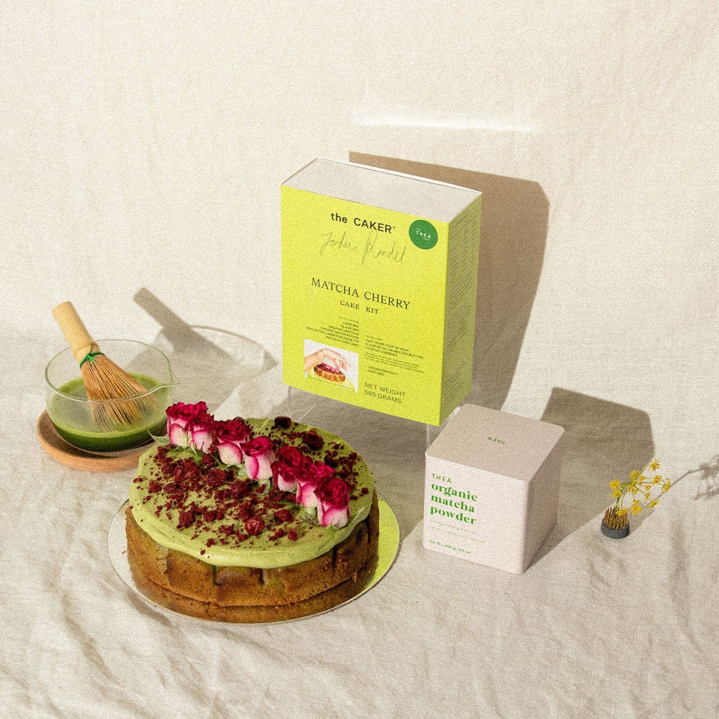 Matcha Cherry Cake Kit with Thea